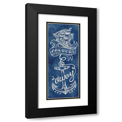 Anchors Away Black Modern Wood Framed Art Print with Double Matting by Urban, Mary