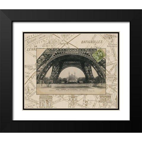 Destination Paris I Black Modern Wood Framed Art Print with Double Matting by Wild Apple Portfolio