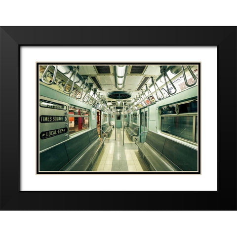 NYC Subway Black Modern Wood Framed Art Print with Double Matting by Gendreau, Katherine