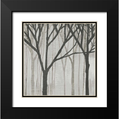Spring Trees Greystone III Black Modern Wood Framed Art Print with Double Matting by Lovell, Kathrine