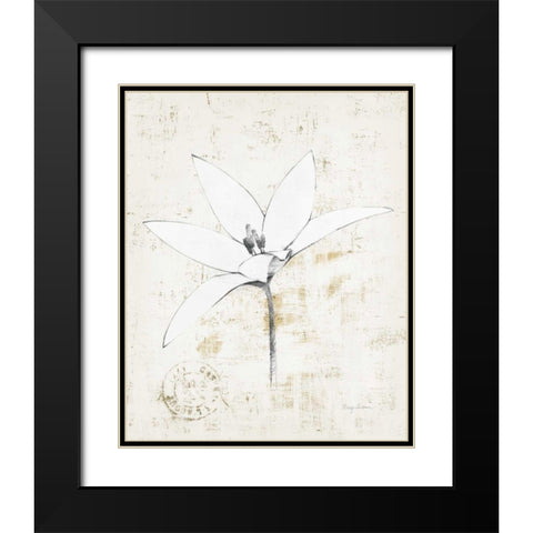 Pencil Floral XII Gold Black Modern Wood Framed Art Print with Double Matting by Tillmon, Avery