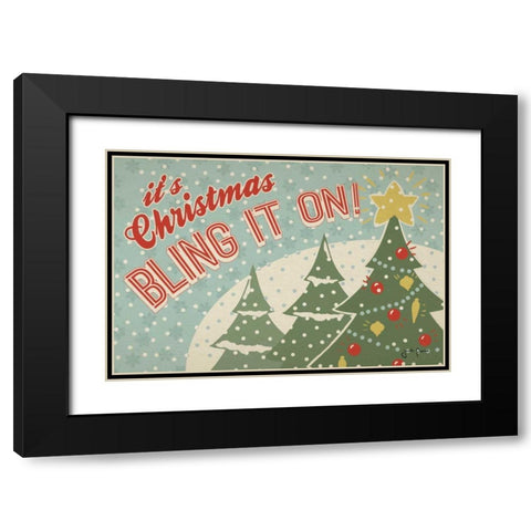 Retro Christmas IV Black Modern Wood Framed Art Print with Double Matting by Penner, Janelle