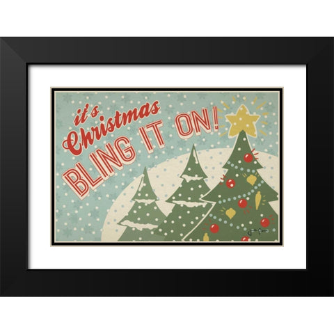 Retro Christmas IV Black Modern Wood Framed Art Print with Double Matting by Penner, Janelle