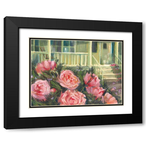 Summer Peonies Black Modern Wood Framed Art Print with Double Matting by Rowan, Carol