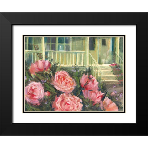 Summer Peonies Black Modern Wood Framed Art Print with Double Matting by Rowan, Carol