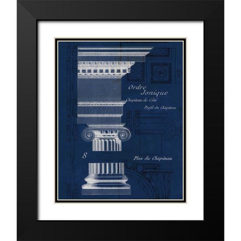 Architectural Rendering II Blueprint Black Modern Wood Framed Art Print with Double Matting by Wild Apple Portfolio