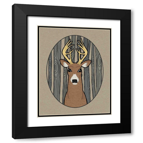 Forest Friends III Black Modern Wood Framed Art Print with Double Matting by DeNeige, Elyse