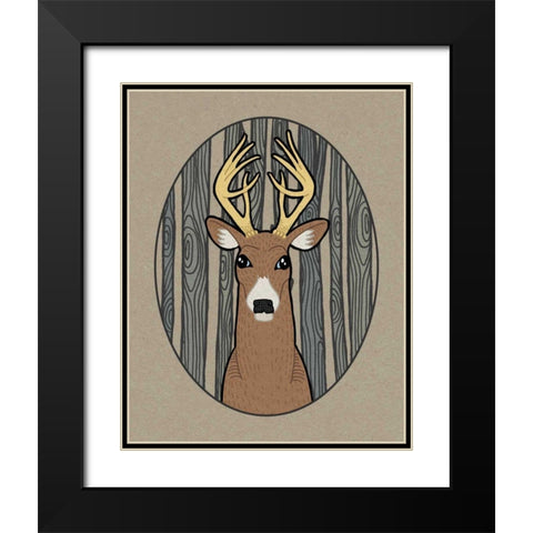 Forest Friends III Black Modern Wood Framed Art Print with Double Matting by DeNeige, Elyse