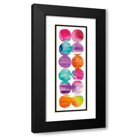 Spring Dots Panel I Black Modern Wood Framed Art Print with Double Matting by DeNeige, Elyse