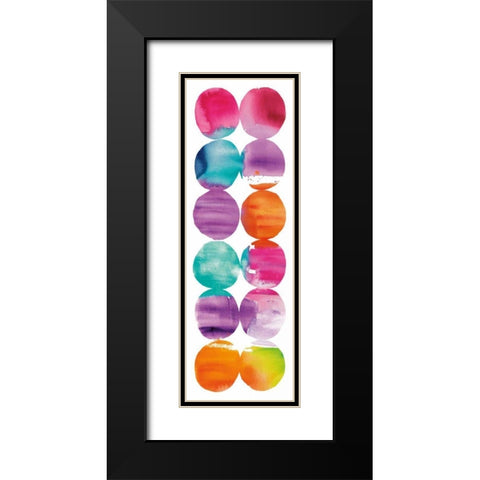 Spring Dots Panel I Black Modern Wood Framed Art Print with Double Matting by DeNeige, Elyse