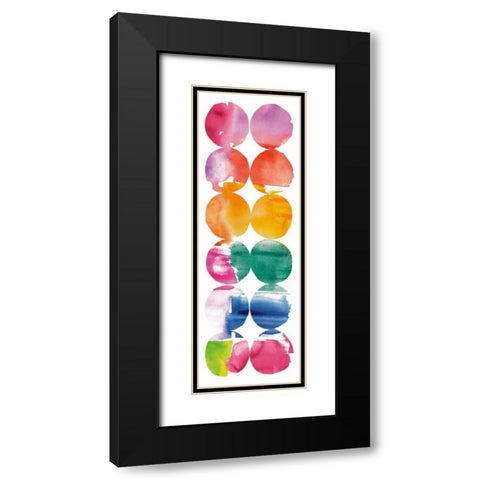 Spring Dots Panel II Black Modern Wood Framed Art Print with Double Matting by DeNeige, Elyse