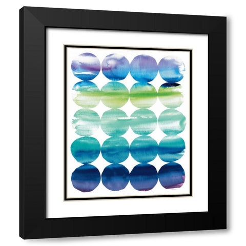 Summer Dots Black Modern Wood Framed Art Print with Double Matting by DeNeige, Elyse