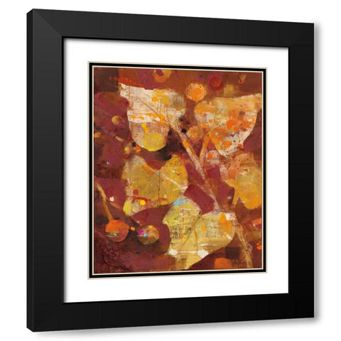 Heart Shaped Leaves I Black Modern Wood Framed Art Print with Double Matting by Hristova, Albena