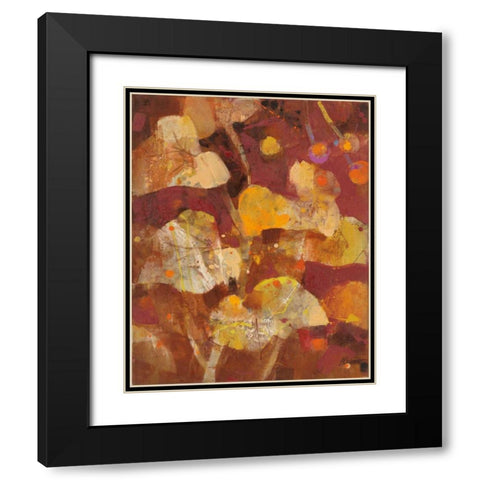 Heart Shaped Leaves II Black Modern Wood Framed Art Print with Double Matting by Hristova, Albena