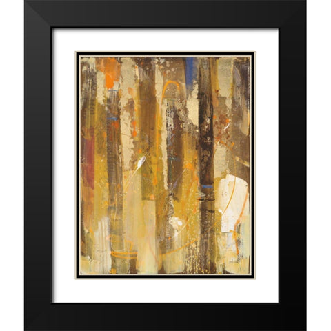 Golden Forest I Black Modern Wood Framed Art Print with Double Matting by Hristova, Albena