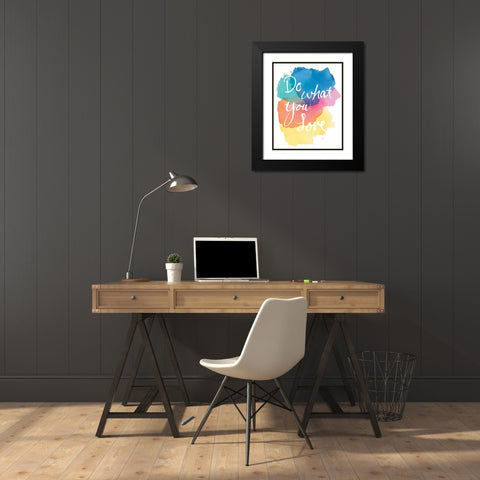 Aurora Love Black Modern Wood Framed Art Print with Double Matting by Schick, Mike