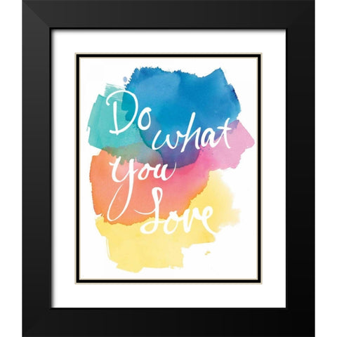 Aurora Love Black Modern Wood Framed Art Print with Double Matting by Schick, Mike