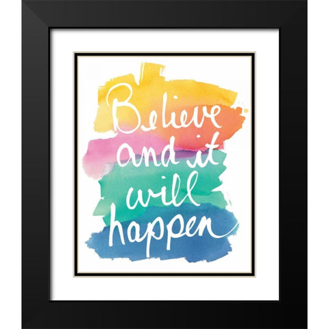 Colorburst I Believe Black Modern Wood Framed Art Print with Double Matting by Schick, Mike