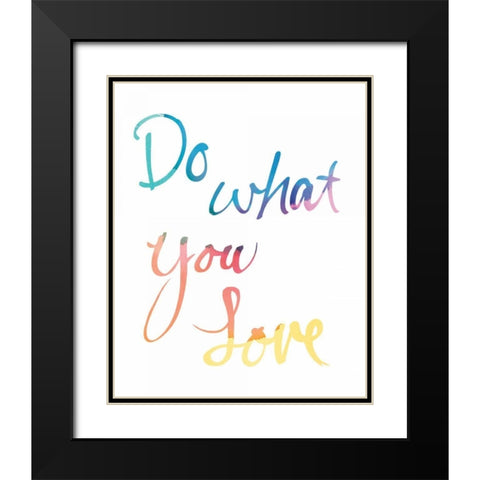 Aurora Love White Black Modern Wood Framed Art Print with Double Matting by Schick, Mike