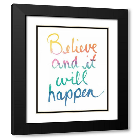 Colorburst I Believe White Black Modern Wood Framed Art Print with Double Matting by Schick, Mike