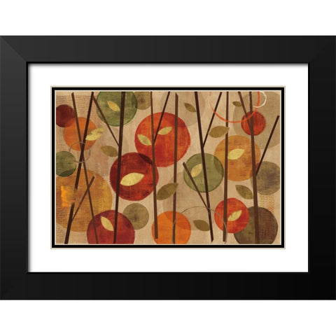 Modern Forest Circles Spice Black Modern Wood Framed Art Print with Double Matting by Charron, Veronique