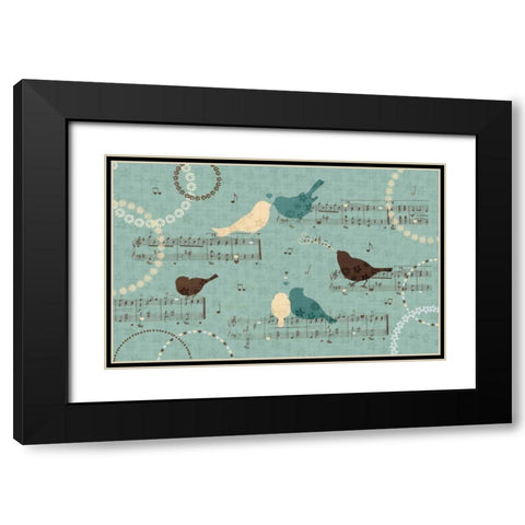 Song Birds III Black Modern Wood Framed Art Print with Double Matting by Charron, Veronique