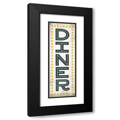 Retro Diner Sign Black Modern Wood Framed Art Print with Double Matting by Mullan, Michael