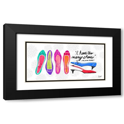Too Many Shoes Black Modern Wood Framed Art Print with Double Matting by Studio Bella