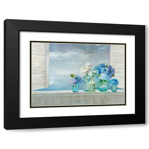 A Beautiful Day at the Beach Black Modern Wood Framed Art Print with Double Matting by Nai, Danhui