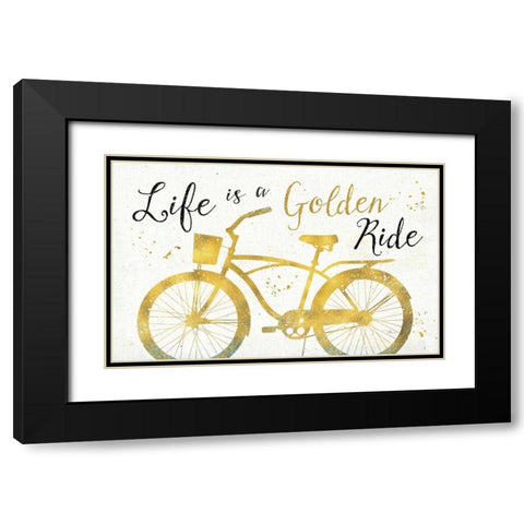 Golden Ride III Black Modern Wood Framed Art Print with Double Matting by Pela Studio