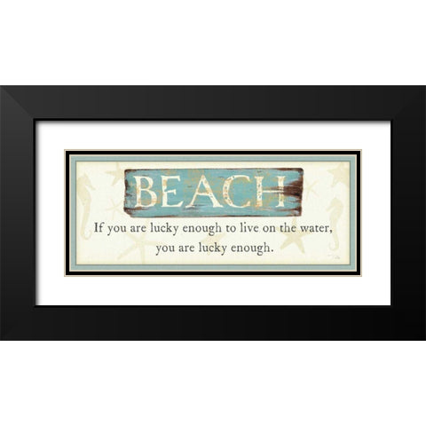 Beach Black Modern Wood Framed Art Print with Double Matting by Pela