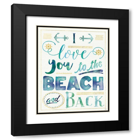 Coastal Words I Black Modern Wood Framed Art Print with Double Matting by Aiken, Jess