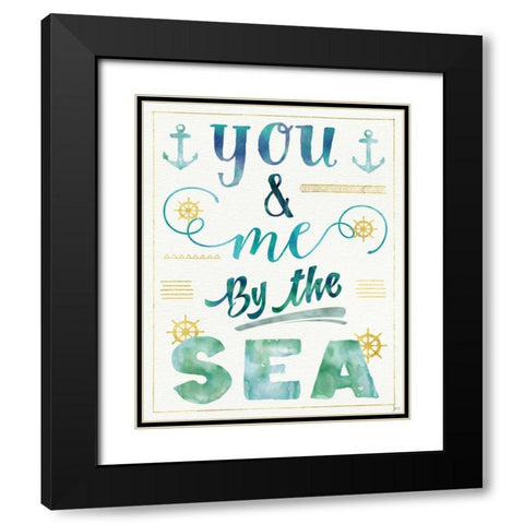 Coastal Words II Black Modern Wood Framed Art Print with Double Matting by Aiken, Jess