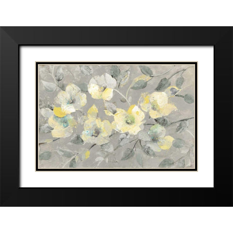 Fading Spring Gray Black Modern Wood Framed Art Print with Double Matting by Hristova, Albena