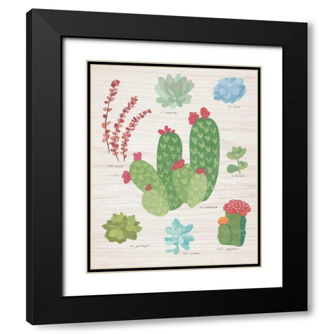 Succulent Chart IV on Wood Black Modern Wood Framed Art Print with Double Matting by Wild Apple Portfolio