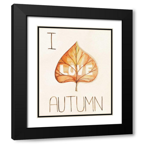 Autumn Love I Black Modern Wood Framed Art Print with Double Matting by DeNeige, Elyse