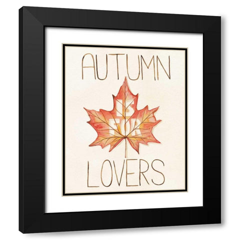 Autumn Love II v.2 Black Modern Wood Framed Art Print with Double Matting by DeNeige, Elyse