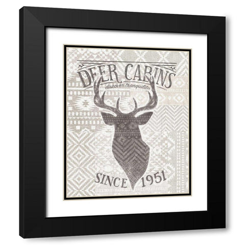 Soft Lodge VI Black Modern Wood Framed Art Print with Double Matting by Penner, Janelle