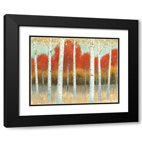 Fall Promenade I Crop Black Modern Wood Framed Art Print with Double Matting by Wiens, James