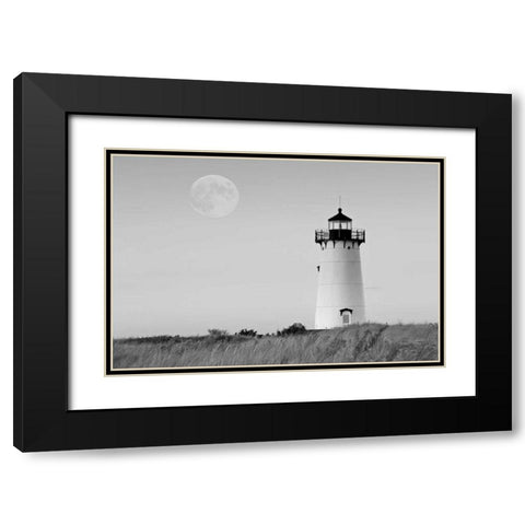 Moon over Marthas Vineyard BW Black Modern Wood Framed Art Print with Double Matting by Gendreau, Katherine