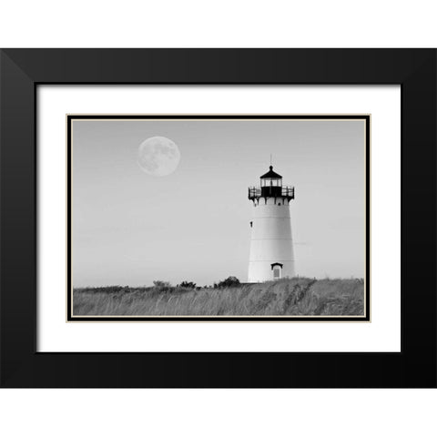 Moon over Marthas Vineyard BW Black Modern Wood Framed Art Print with Double Matting by Gendreau, Katherine