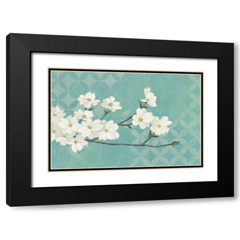 Dogwood Blossoms Black Modern Wood Framed Art Print with Double Matting by Lovell, Kathrine