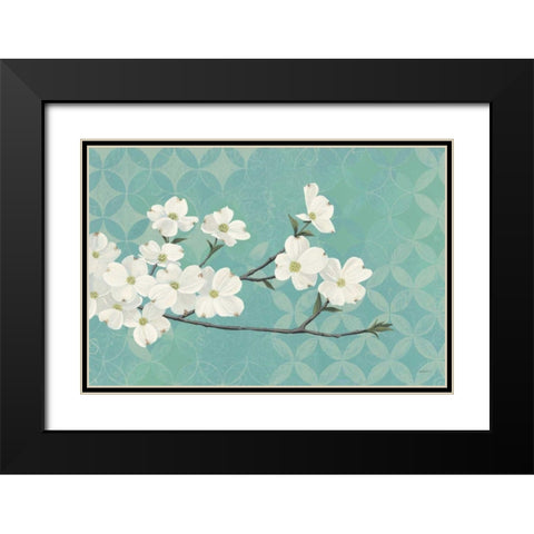 Dogwood Blossoms Black Modern Wood Framed Art Print with Double Matting by Lovell, Kathrine