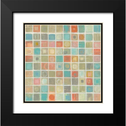 Sea Glass Mosaic Black Modern Wood Framed Art Print with Double Matting by Vassileva, Silvia