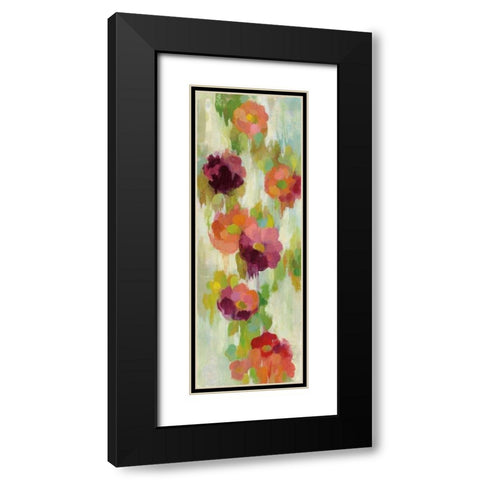 Coral and Emerald Garden II Black Modern Wood Framed Art Print with Double Matting by Vassileva, Silvia