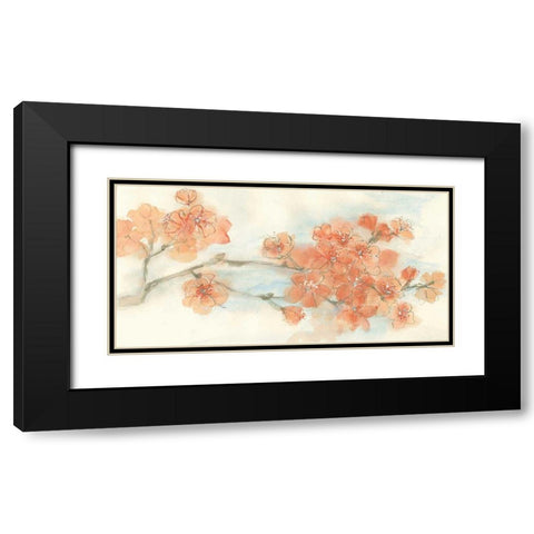 Peach Blossom I Black Modern Wood Framed Art Print with Double Matting by Paschke, Chris