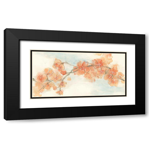 Peach Blossom II Black Modern Wood Framed Art Print with Double Matting by Paschke, Chris
