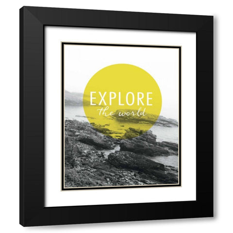 Explore the World Black Modern Wood Framed Art Print with Double Matting by Marshall, Laura