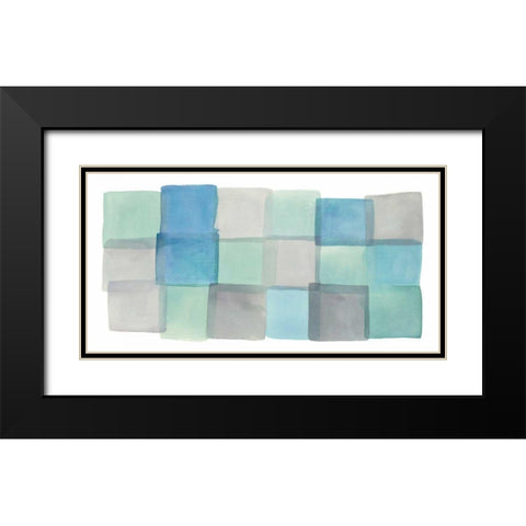 Overlap III Black Modern Wood Framed Art Print with Double Matting by Schick, Mike