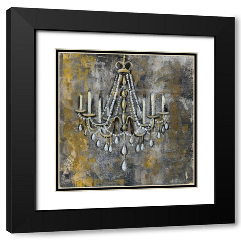 Vintage Chandelier II Black Modern Wood Framed Art Print with Double Matting by Vassileva, Silvia